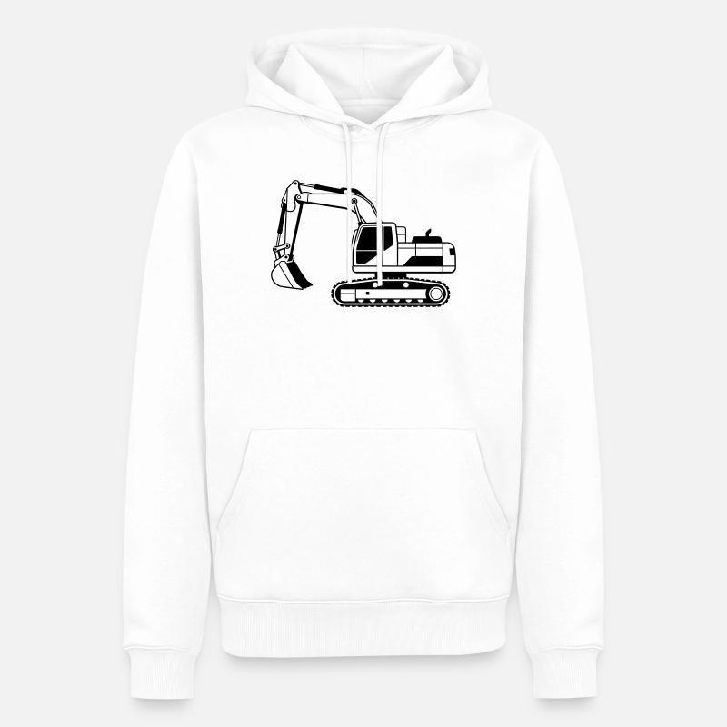 Excavatrice - Sweat à capuche Premium bio Homme - blanc
