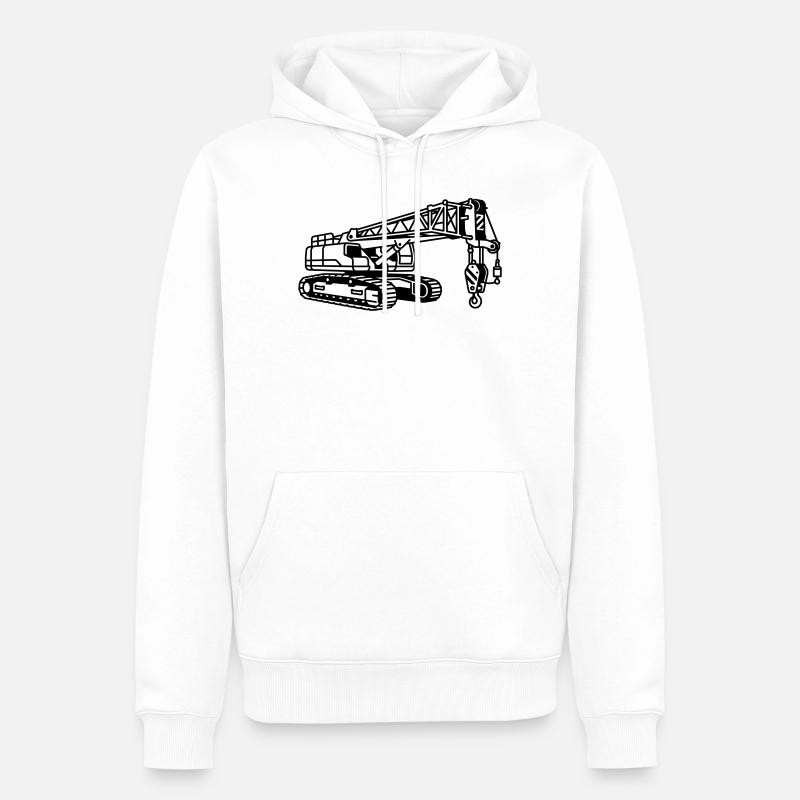 Kranmaschine - Männer Premium Bio Hoodie - Weiß