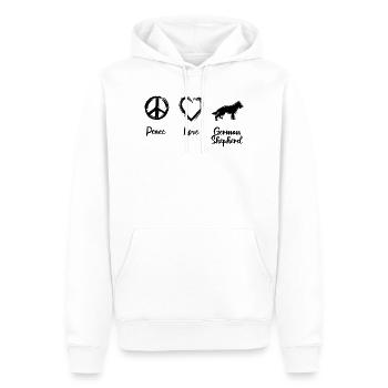 Amateur de berger allemand - Sweat à capuche Premium bio Homme - blanc - Devant - Nico (187cm)