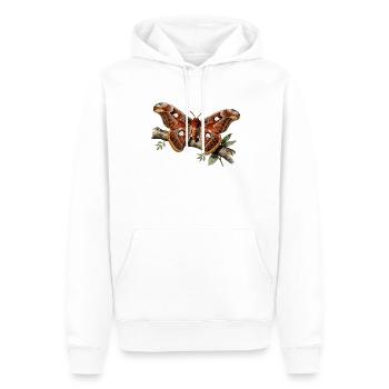Papillon nocturne Attacus  - Sweat à capuche Premium bio Homme - blanc - Devant - Nico (187cm)
