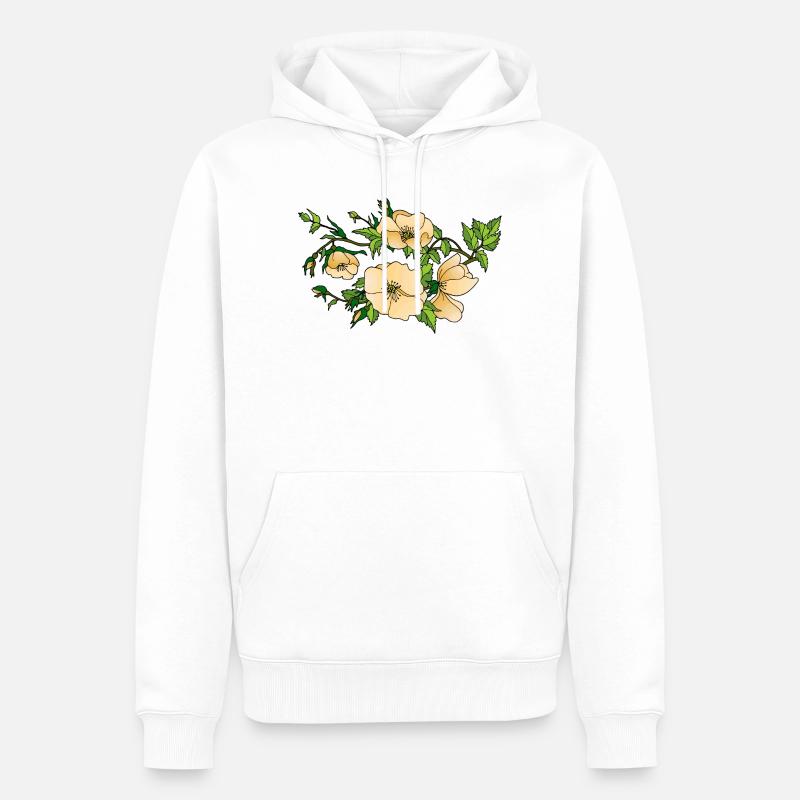 Fleur - Sweat à capuche Premium bio Homme - blanc
