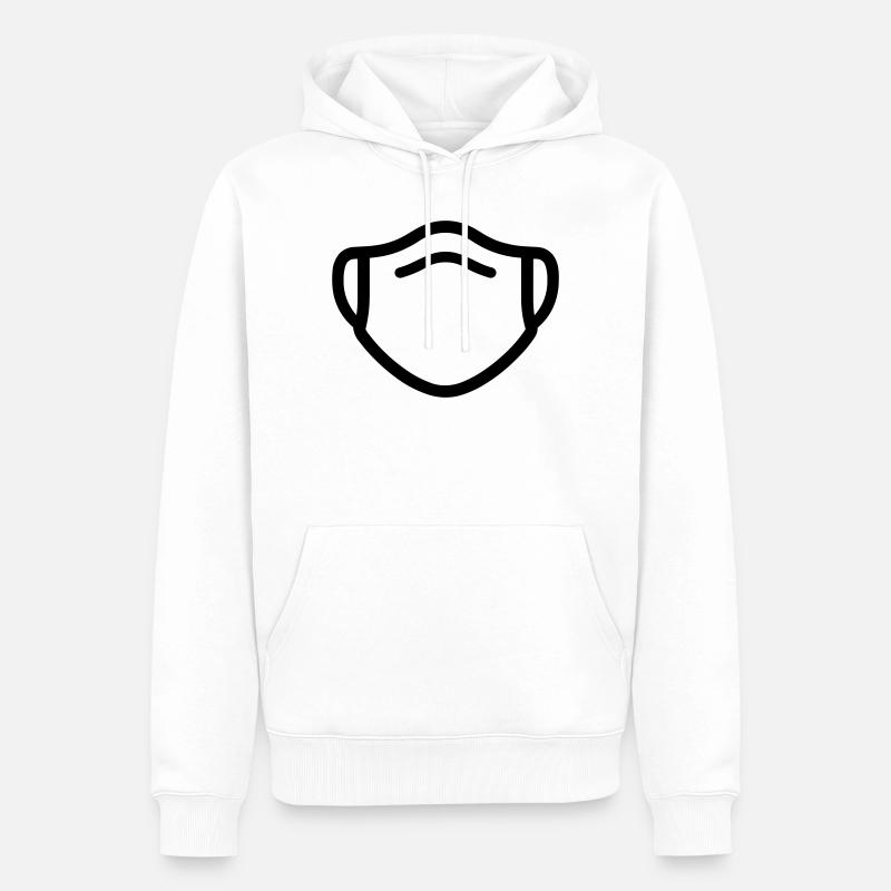 masque - Sweat à capuche Premium bio Homme - blanc