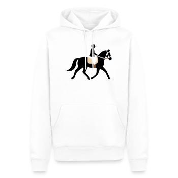 Reiter Pferd Silhouette Logo - Männer Premium Bio Hoodie - Weiß - Vorne - Nico (187cm)