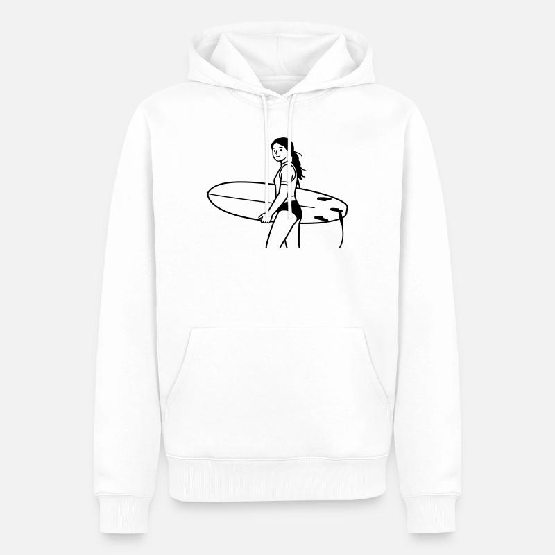 surfer - Sweat à capuche Premium bio Homme - blanc