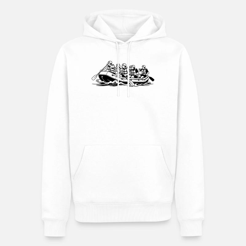 Rafting - Männer Premium Bio Hoodie - Weiß