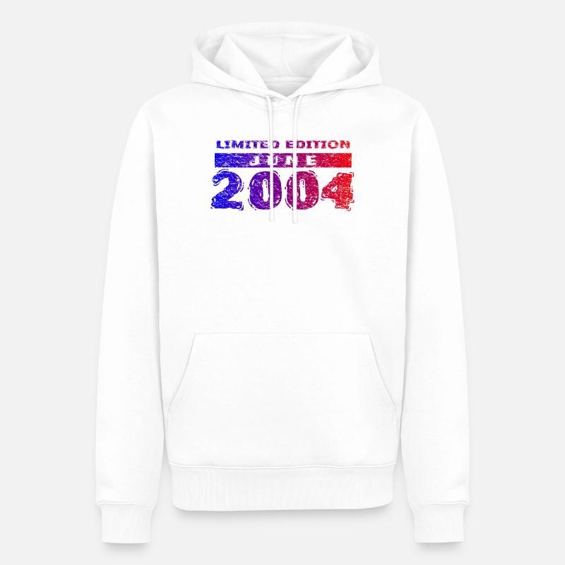 22e anniversaire Édition Limitée 06/2004 - Sweat à capuche Premium bio Homme - blanc