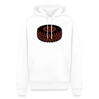 Bande de rodage boueuse de pneus tout-terrain - Sweat à capuche Premium bio Homme - blanc - Devant - Nico (187cm)