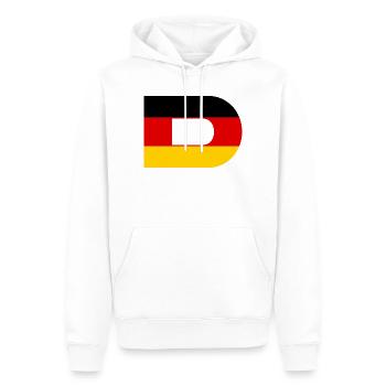 D- Deutschland Flagge Stil - Männer Premium Bio Hoodie - Weiß - Vorne - Nico (187cm)
