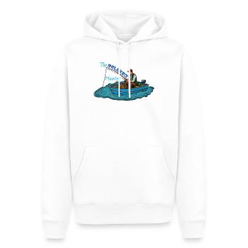 Angeln: Der Gelassene Jäger - Männer Premium Bio Hoodie - Weiß - Vorne - Nico (187cm)
