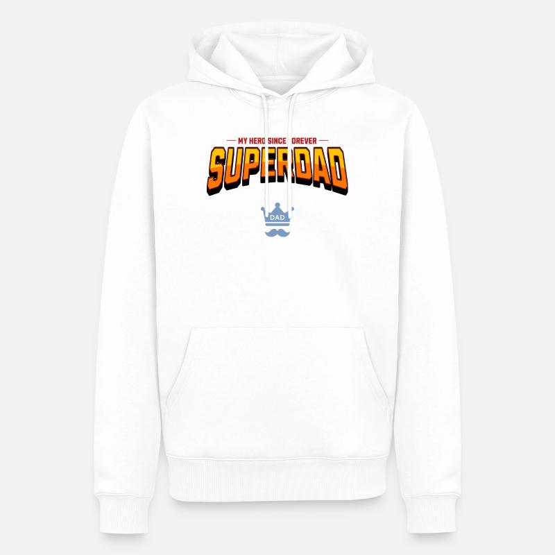 Superpapa - Sweat à capuche Premium bio Homme - blanc