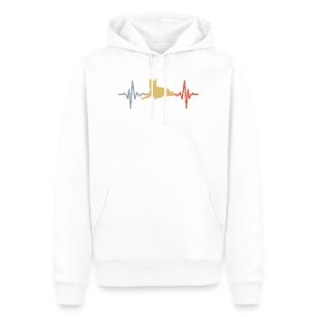 Style vintage de la ligne Cœur de Chien - Sweat à capuche Premium bio Homme - blanc - Devant - Nico (187cm)