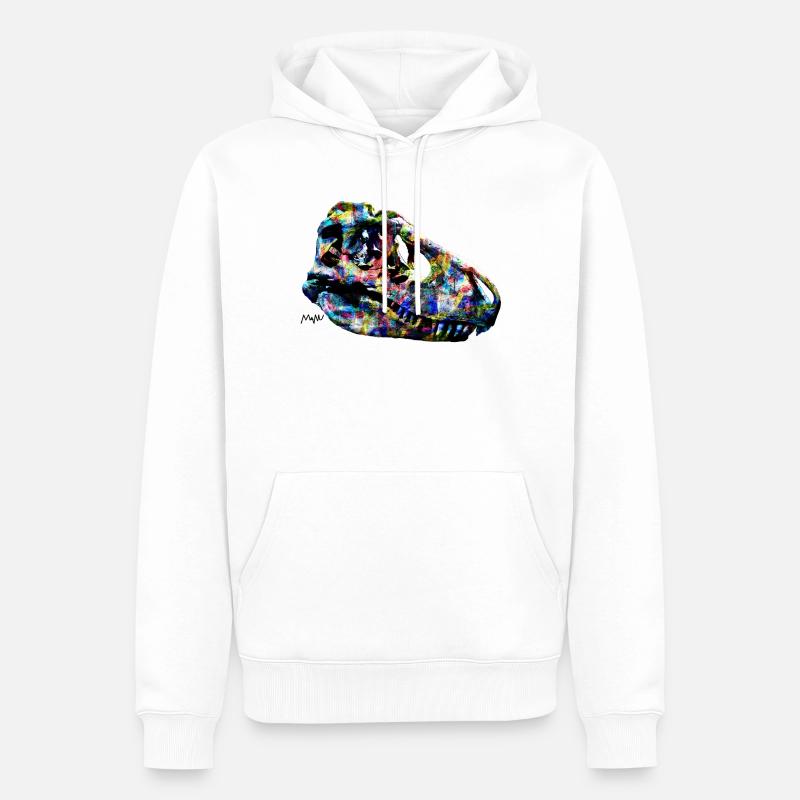 tarbosaurus - Sweat à capuche Premium bio Homme - blanc