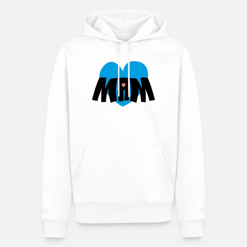 Cœur de maman - Sweat à capuche Premium bio Homme - blanc
