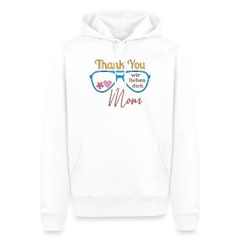 Danke Mama  - Männer Premium Bio Hoodie - Weiß - Vorne - Nico (187cm)