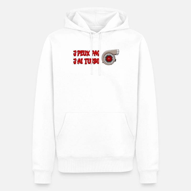 J'peux pas j'ai turbo - Sweat à capuche Premium bio Homme - blanc