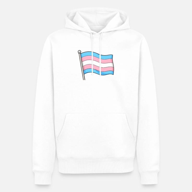 Drapeau Transgenre Pastel Wave - Sweat à capuche Premium bio Homme - blanc