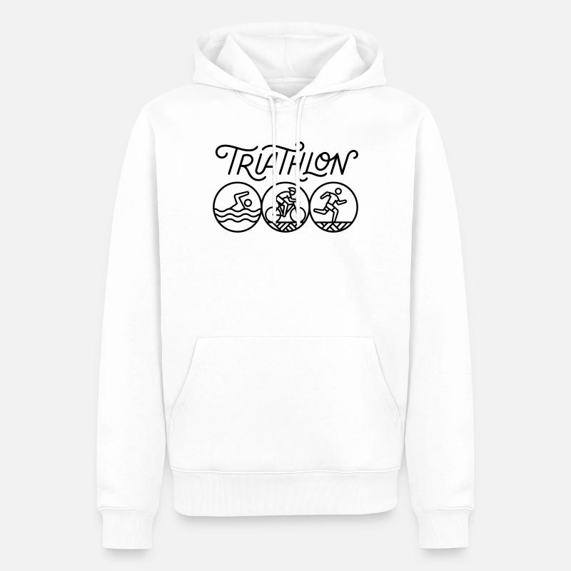 Triathlon - Sweat à capuche Premium bio Homme - blanc