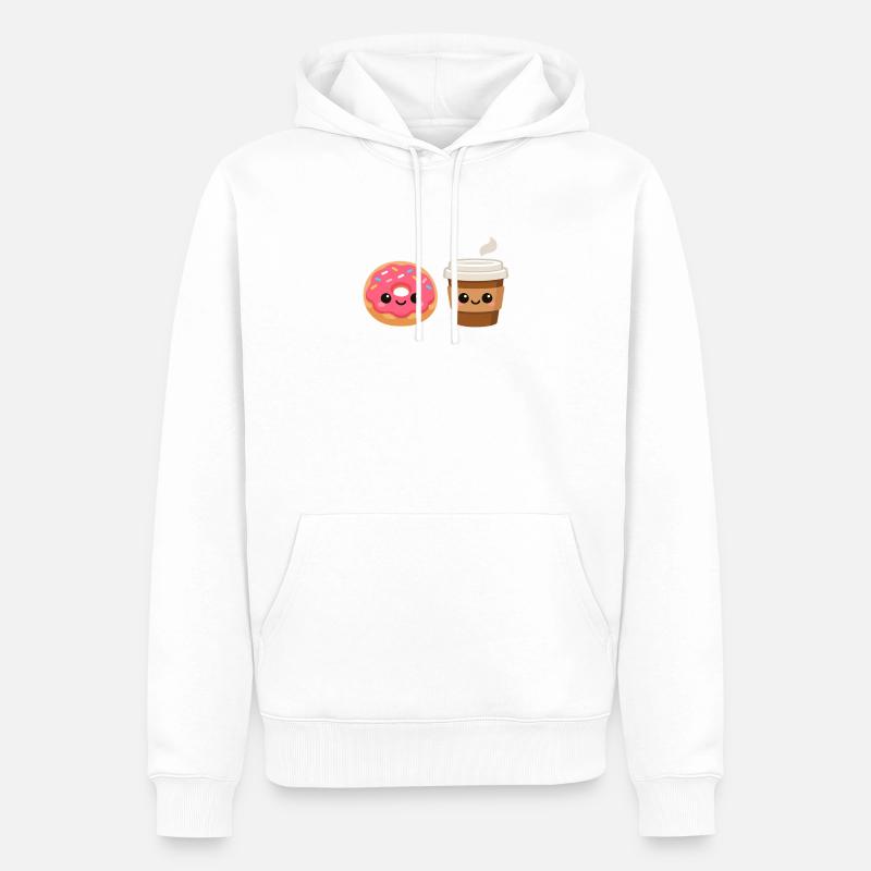 Amis du Donut et du Café - Sweat à capuche Premium bio Homme - blanc