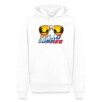 Bonjour les lunettes de soleil d’été Vibes - Sweat à capuche Premium bio Homme - blanc - Devant - Nico (187cm)