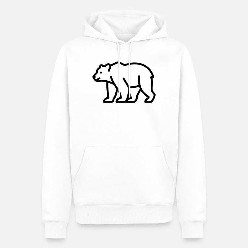 ours - Sweat à capuche Premium bio Homme - blanc