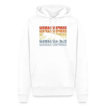 German Shepherd Silhouette Retro - Men’s Premium Organic Hoodie - white - Front - Nico (187cm)