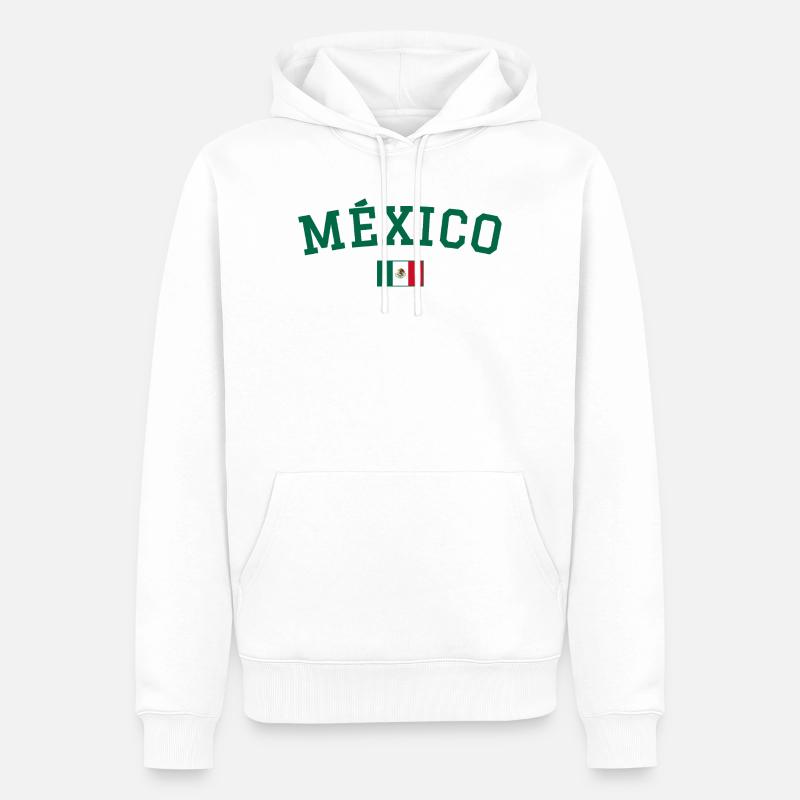 Drapeau du Drapeau du Mexique Vert - Sweat à capuche Premium bio Homme - blanc