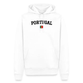 Drapeau du Portugal Noir - Sweat à capuche Premium bio Homme - blanc - Devant - Nico (187cm)
