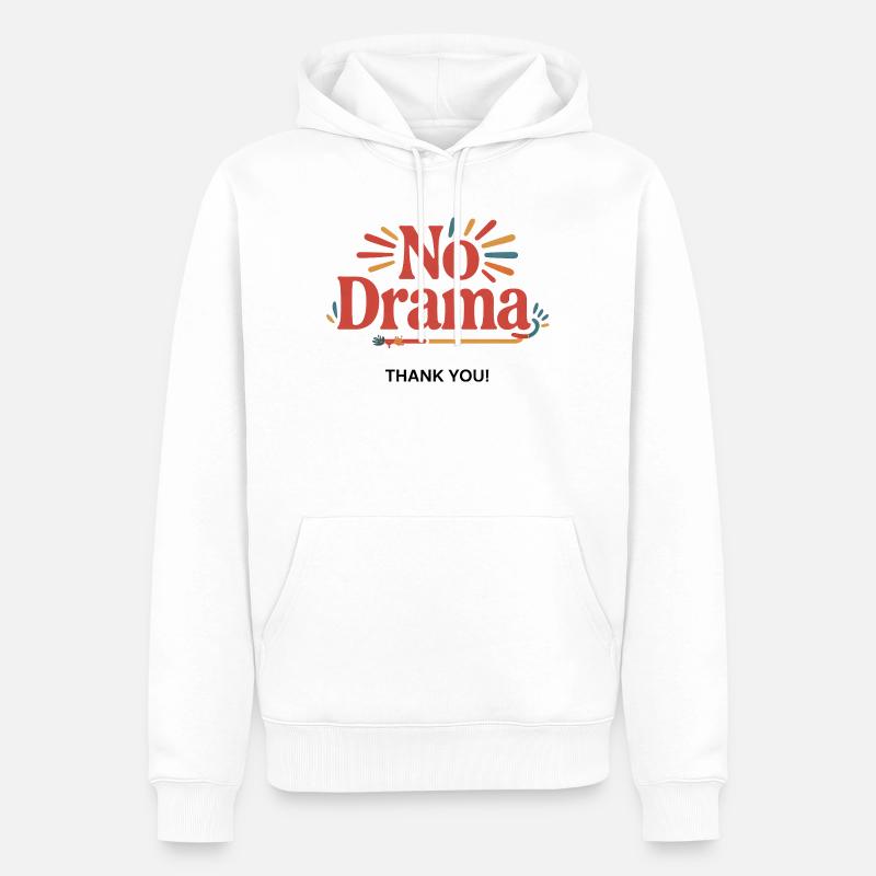 Pas de drame – Merci Design - Sweat à capuche Premium bio Homme - blanc