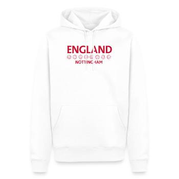 England Nottingham Football-Trikotdesign - Männer Premium Bio Hoodie - Weiß - Vorne - Nico (187cm)