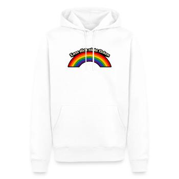 Don't Get Fucked x Rainbow - Men’s Premium Organic Hoodie - white - Front - Nico (187cm)