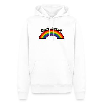 Toujours stable et agréable x Rainbow - Sweat à capuche Premium bio Homme - blanc - Devant - Nico (187cm)
