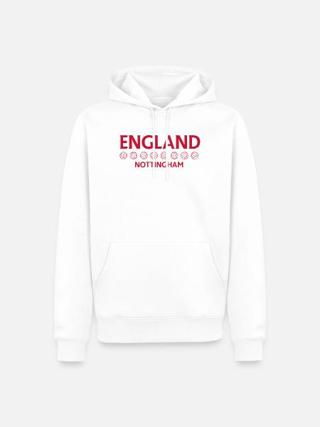 Nottingham England Fußballemblem - Männer Premium Bio Hoodie - Weiß