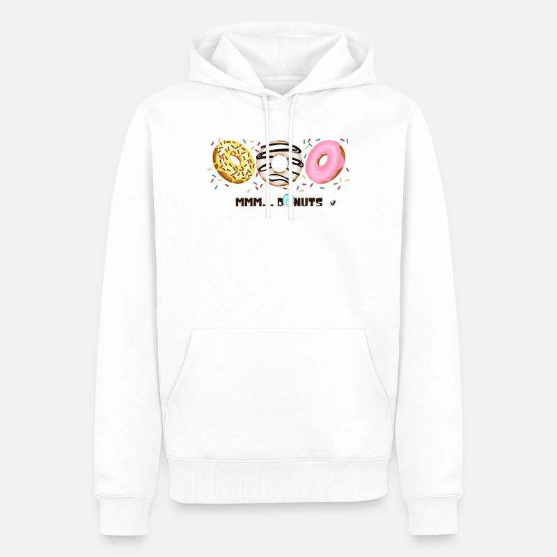 Glasierte Donuts mit Sprinkles Abbildung - Männer Premium Bio Hoodie - Weiß