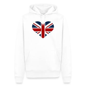 Flagge Großbritanniens in Form eines Herzens - Männer Premium Bio Hoodie - Weiß - Vorne - Nico (187cm)