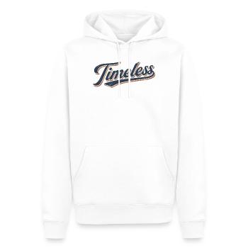 Zeitloses Vintage-Schriftzug - Männer Premium Bio Hoodie - Weiß - Vorne - Nico (187cm)