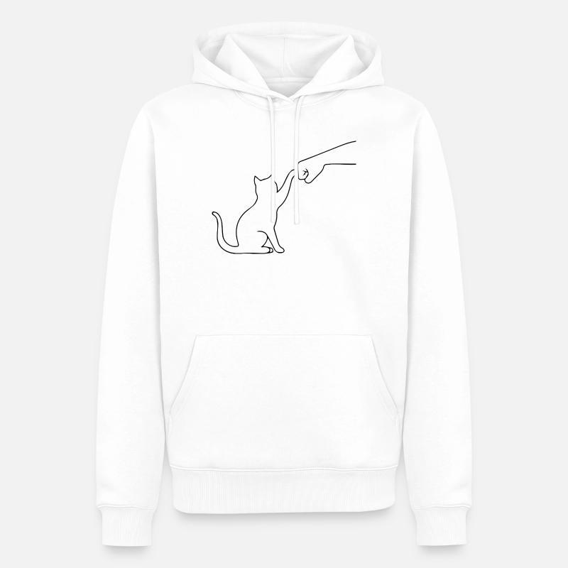 Patte de chat drôle - Sweat à capuche Premium bio Homme - blanc