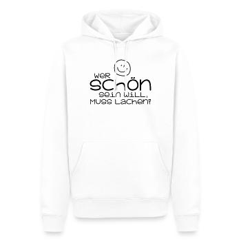 Schön - Männer Premium Bio Hoodie - Weiß - Vorne - Nico (187cm)