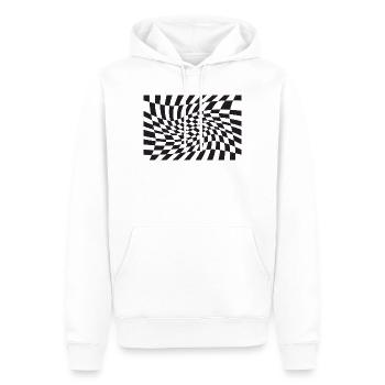 Warped Checker Optische Spirale - Männer Premium Bio Hoodie - Weiß - Vorne - Nico (187cm)