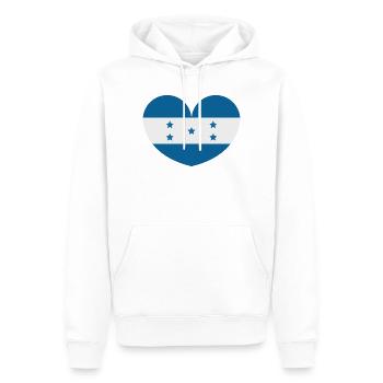 Drapeau du cœur du Honduras - Sweat à capuche Premium bio Homme - blanc - Devant - Nico (187cm)