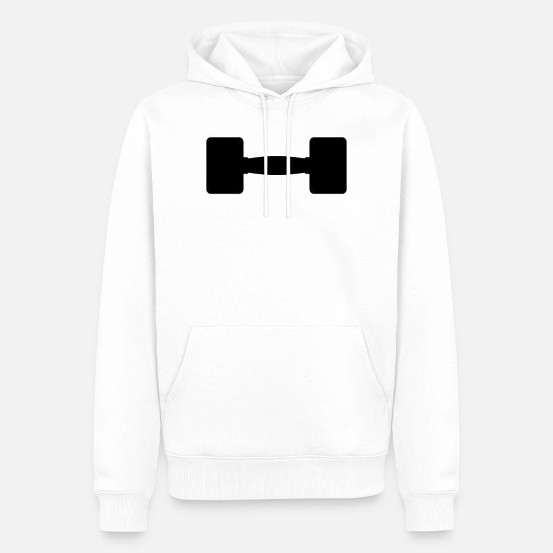 Hantel - Männer Premium Bio Hoodie - Weiß