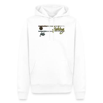 Fishing Fishing Rod Fly Fishing Hobby - Men’s Premium Organic Hoodie - white - Front - Nico (187cm)