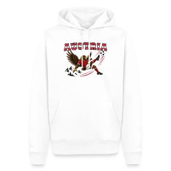 Austria Fußball Adler Alpen Fan Sport Retro - Männer Premium Bio Hoodie - Weiß - Vorne - Nico (187cm)