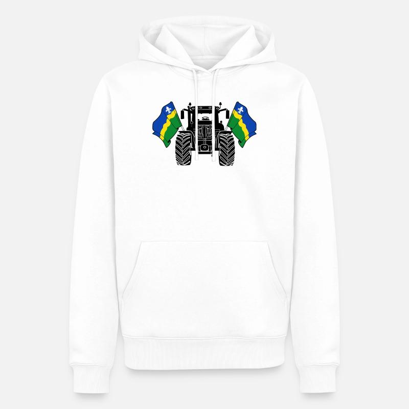 Flevoland_Tractor_Pride - Männer Premium Bio Hoodie - Weiß
