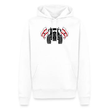Drenthe_Tractor_Pride - Männer Premium Bio Hoodie - Weiß - Vorne - Nico (187cm)