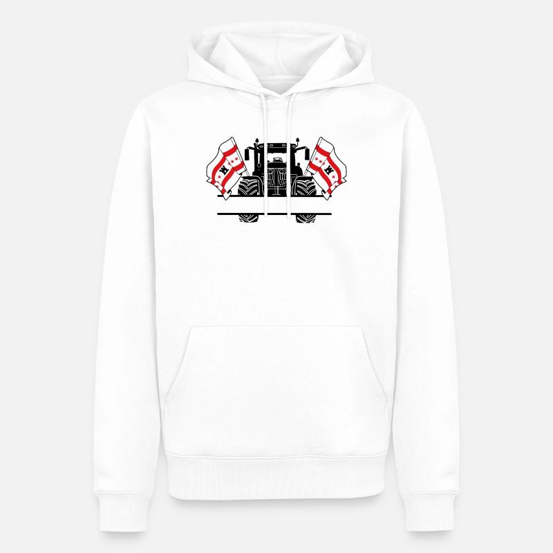 Drenthe_Tractor_Custom_Edition - Sweat à capuche Premium bio Homme - blanc