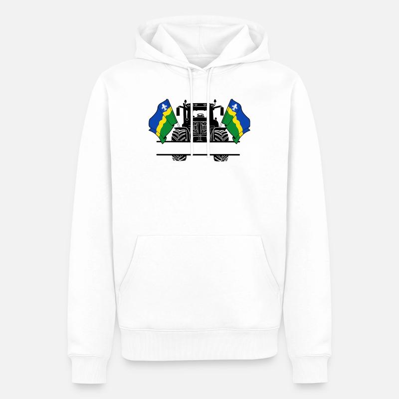 Flevoland_Tractor_Custom_Edition - Sweat à capuche Premium bio Homme - blanc