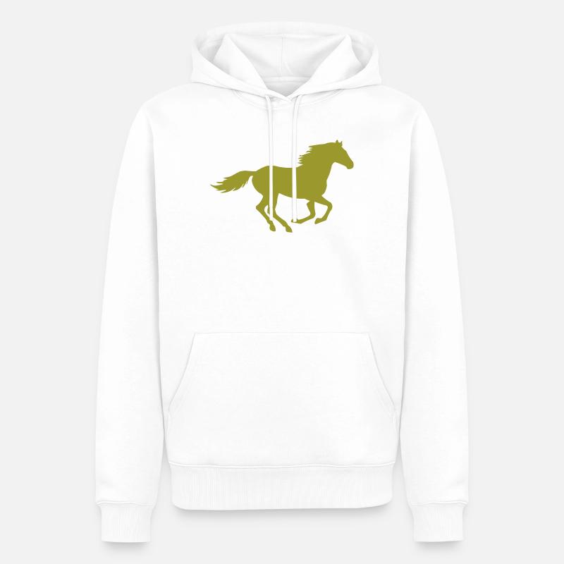 silhouette de cheval - Sweat à capuche Premium bio Homme - blanc
