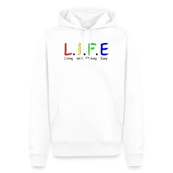 Vie - Sweat à capuche Premium bio Homme - blanc - Devant - Nico (187cm)