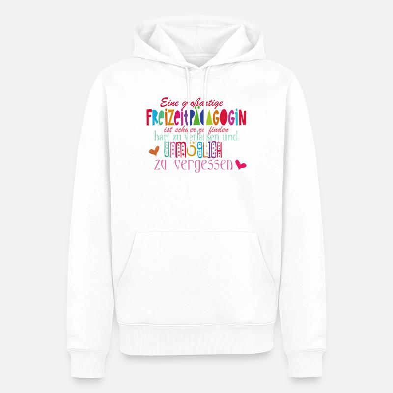 Freizeitpädagogin - Männer Premium Bio Hoodie - Weiß