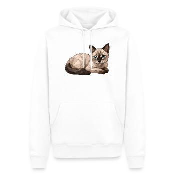 Findus Geometrische Katze mit blauen Augen - Männer Premium Bio Hoodie - Weiß - Vorne - Nico (187cm)